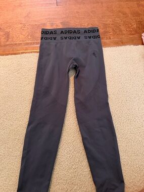 adidas Black Performance Seamless Leggings with Branded Waistband